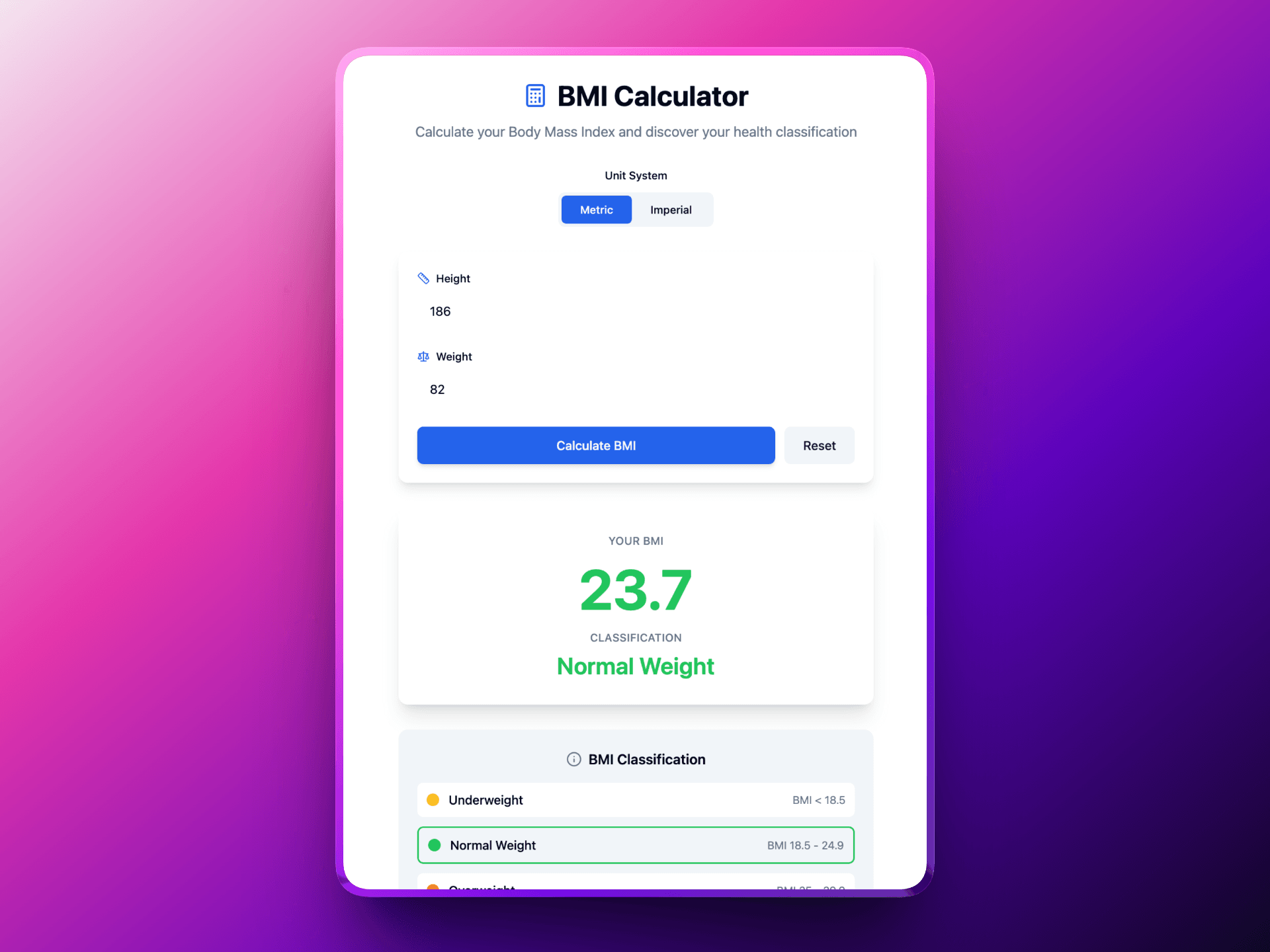 BMI Calculator