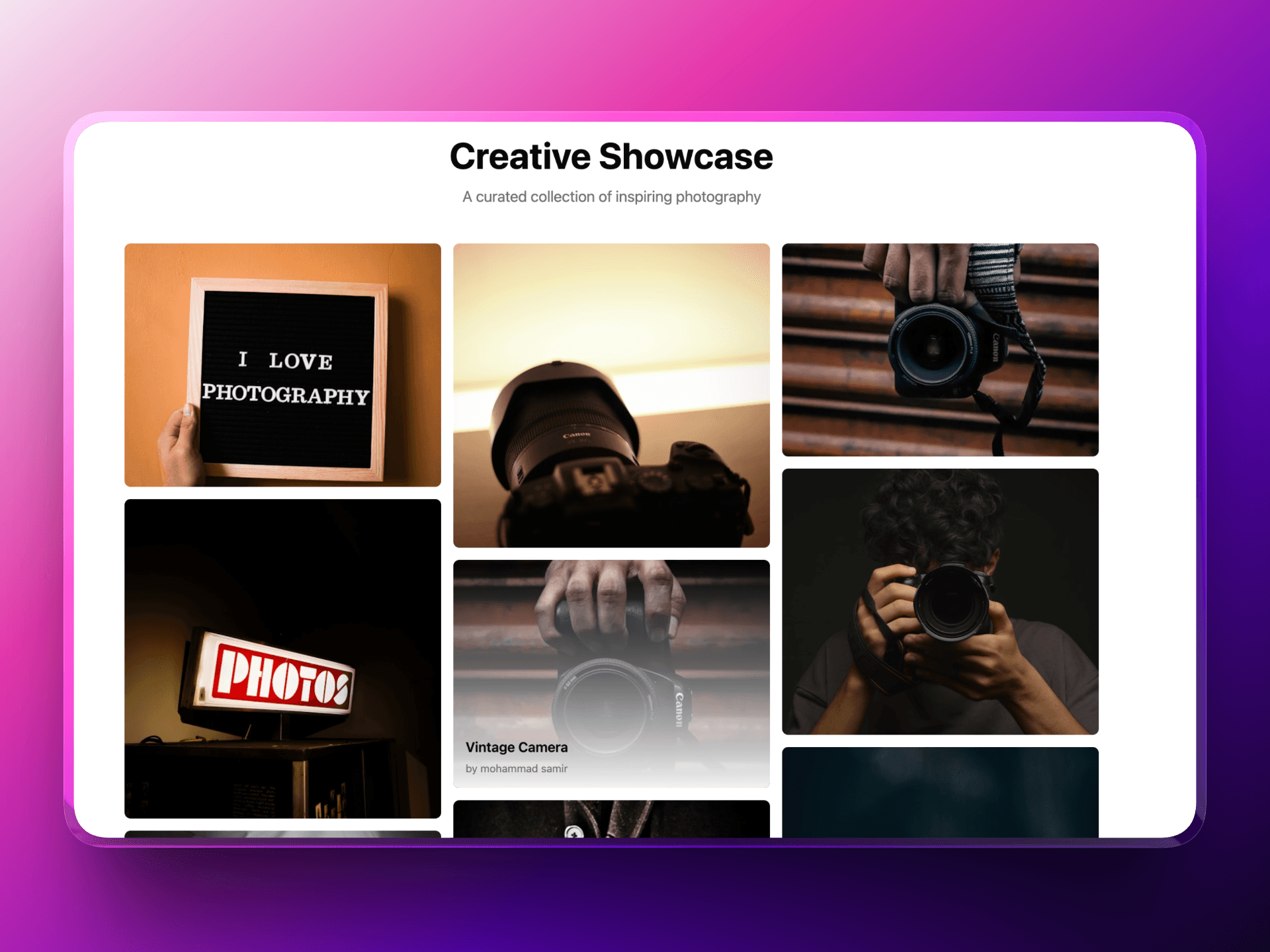 Masonry Photo Gallery